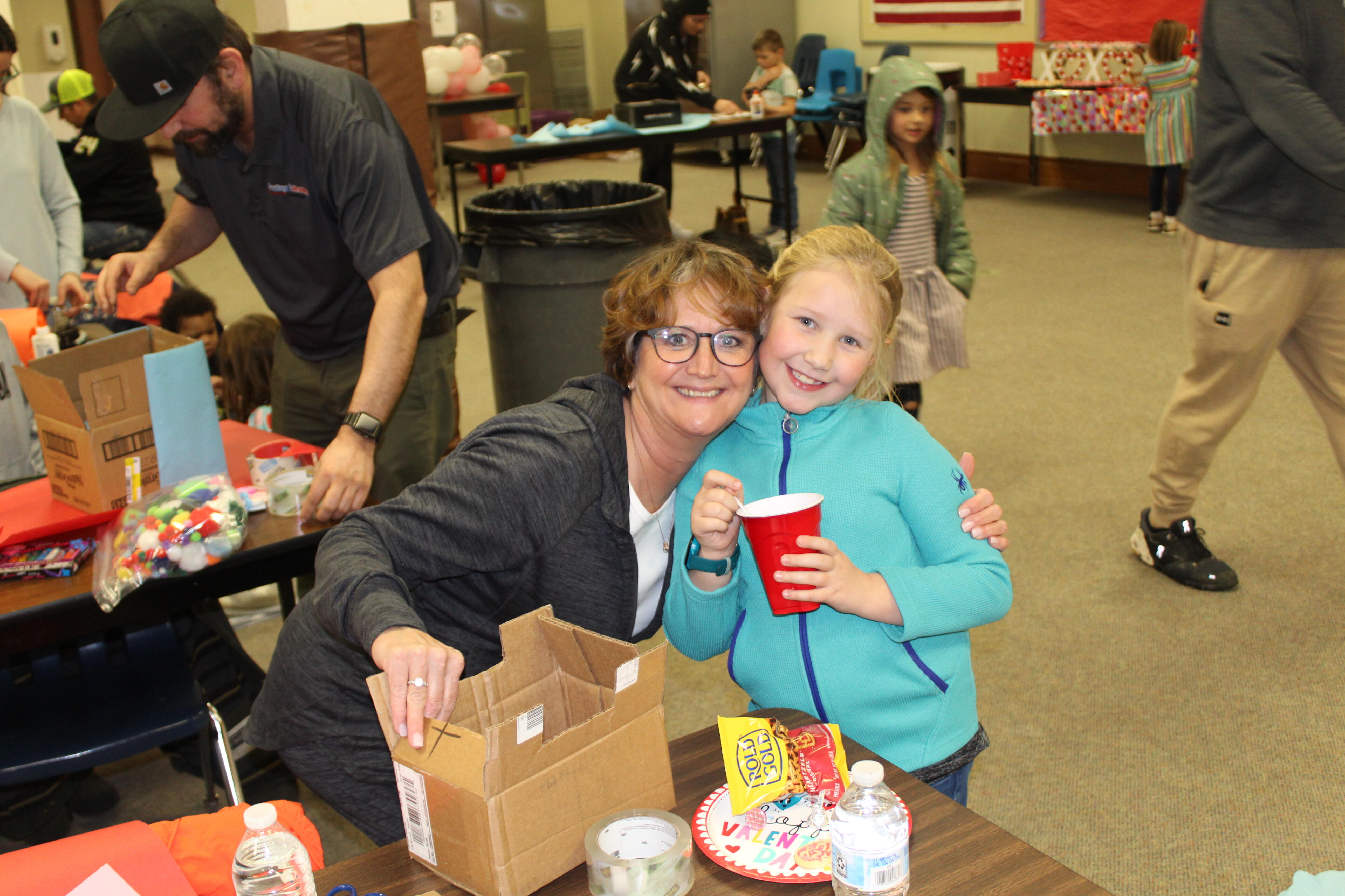 RASP student with parent during Valentines activity