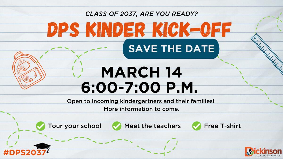 Kinder Kick Off March 14, 2024 from 6 pm - 7 pm