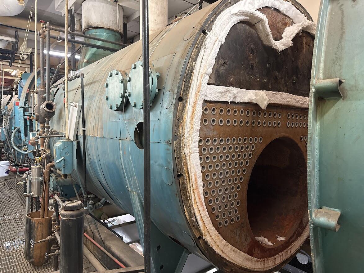Picture of old boiler system at DHS