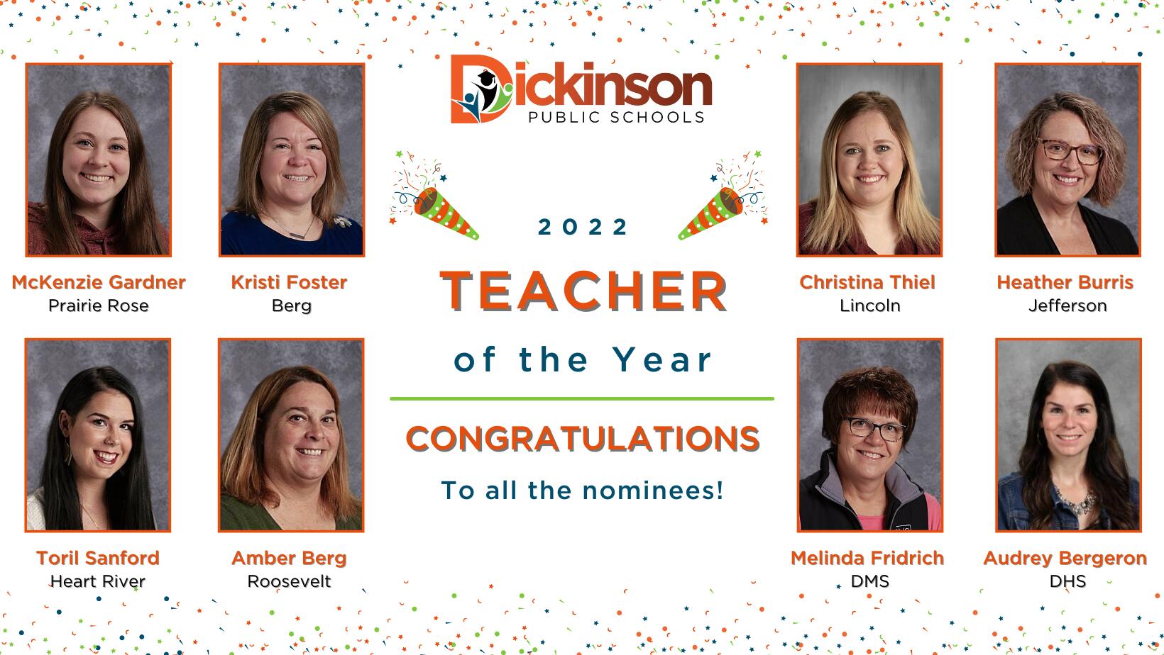 2022 Teacher of the Year nominees graphic