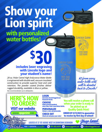 Lincoln Lion Water Bottles
